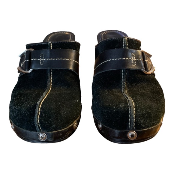 Carlos by Carlos Santana Women’s Deep Black Suede Clogs size 7M Made in Brazil - Picture 7 of 11